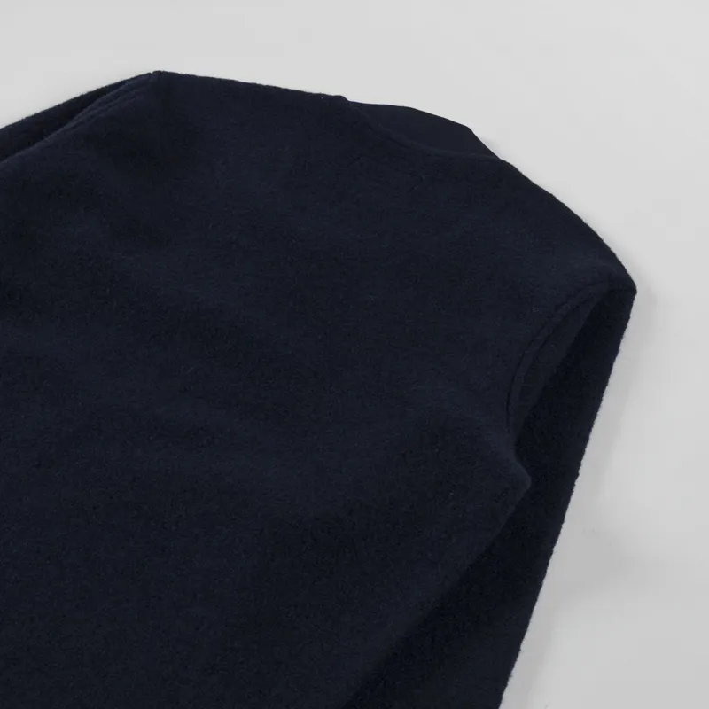 Universal Works Zip Bomber Jacket Navy Wool Fleece-3