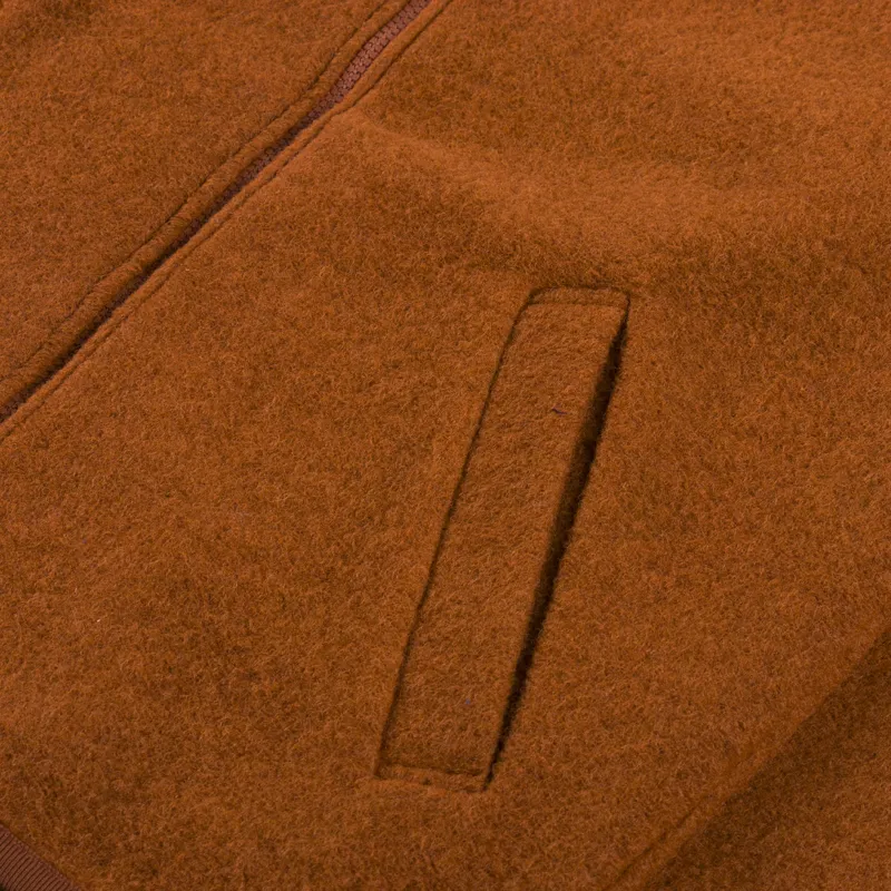 Universal Works Zip Bomber Jacket Rust Wool Fleece-6