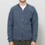 Universal Works Zip Bomber Jacket Slate Blue Wool Fleece