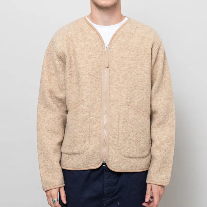Universal Works Zip Liner Jacket Fawn Wool Fleece
