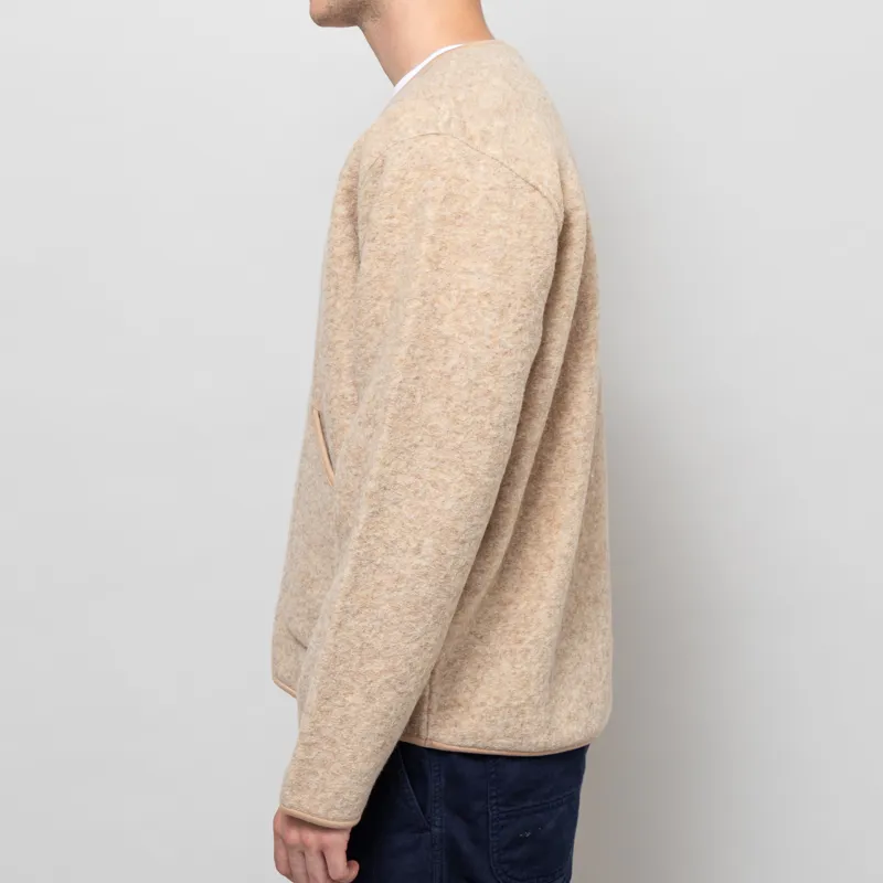 Universal Works Zip Liner Jacket Fawn Wool Fleece-2