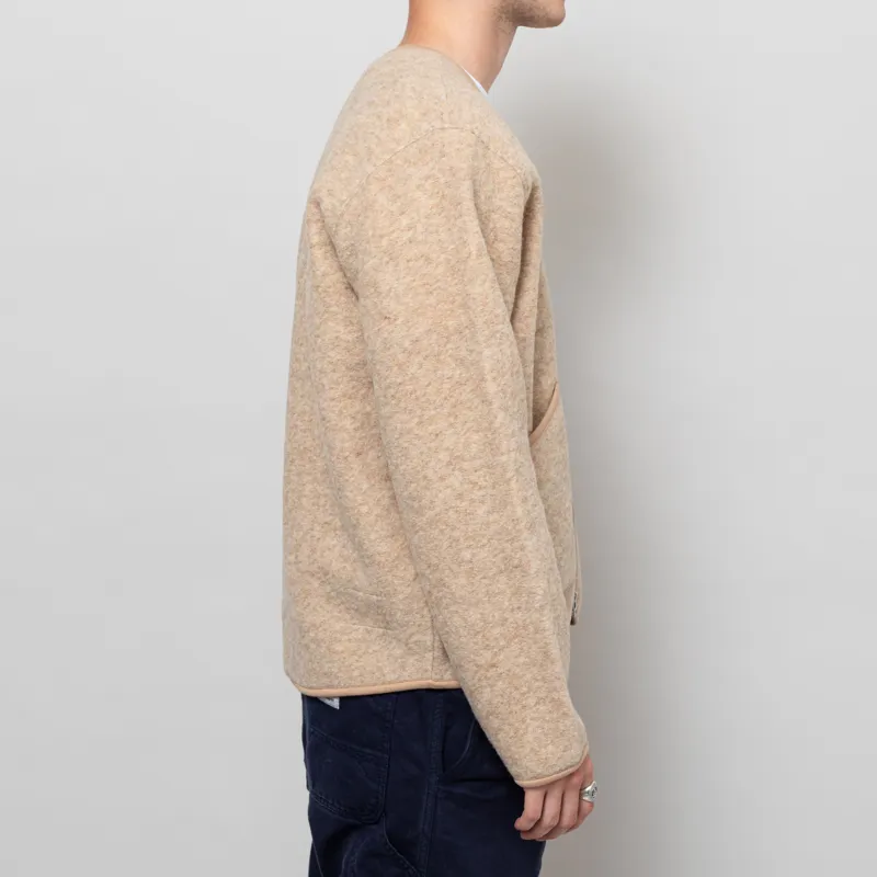 Universal Works Zip Liner Jacket Fawn Wool Fleece-4