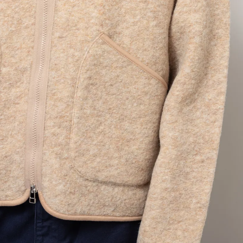 Universal Works Zip Liner Jacket Fawn Wool Fleece-6