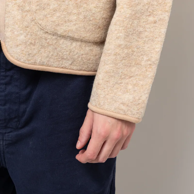 Universal Works Zip Liner Jacket Fawn Wool Fleece-7