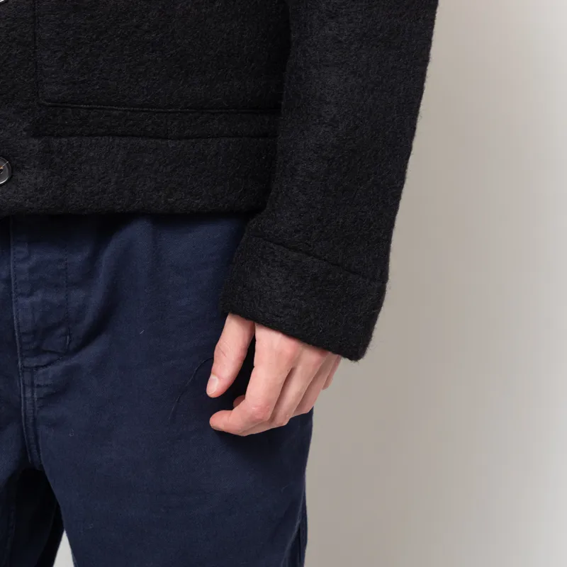 Universal Works Uniform Jacket Black Wool Fleece-10