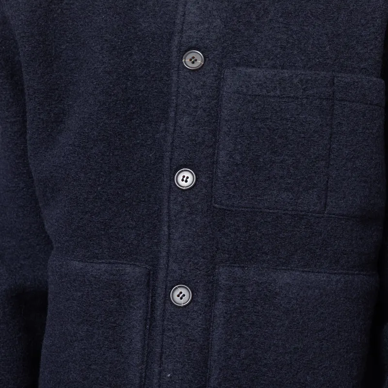 Universal Works Uniform Jacket Navy Wool Fleece-7
