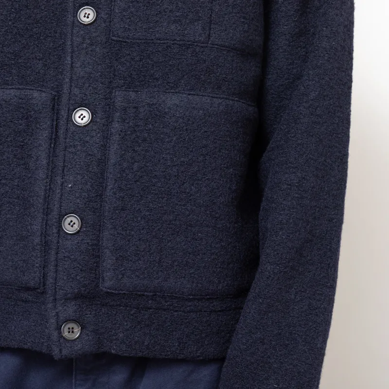 Universal Works Uniform Jacket Navy Wool Fleece-6