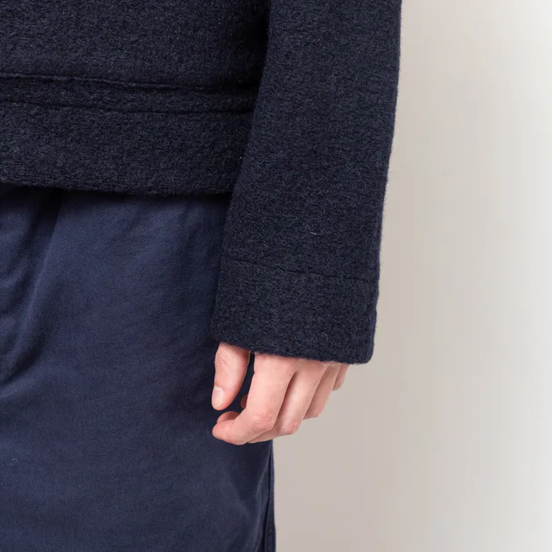 Universal Works Uniform Jacket Navy Wool Fleece-10