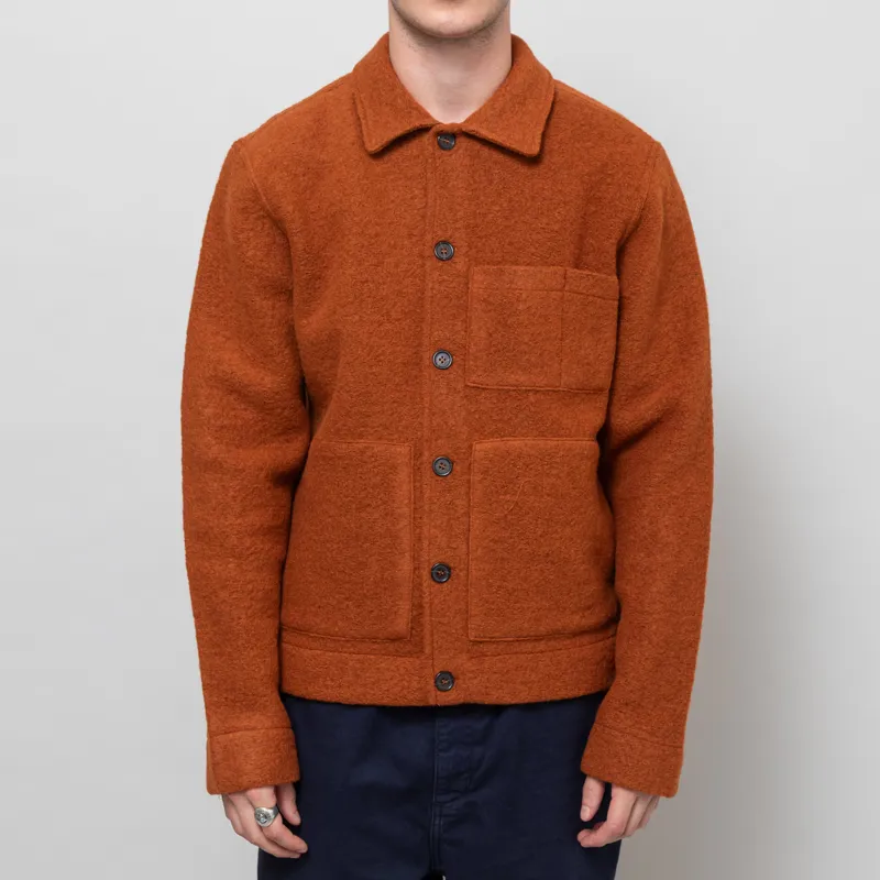 Universal Works Uniform Jacket Rust Wool Fleece