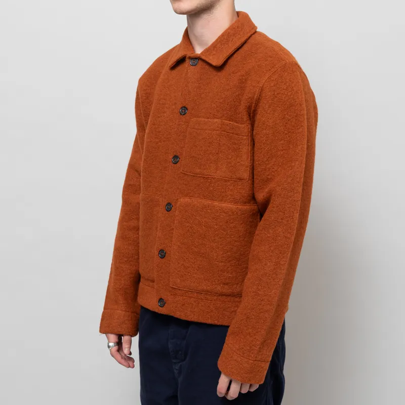 Universal Works Uniform Jacket Rust Wool Fleece-1