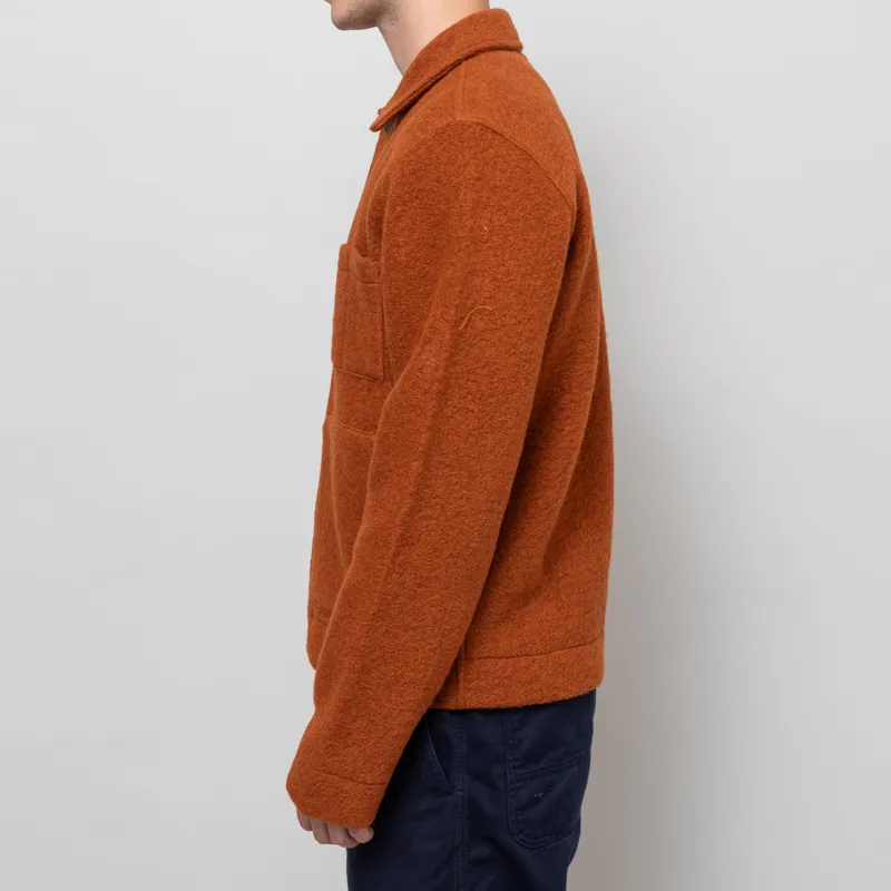 Universal Works Uniform Jacket Rust Wool Fleece-2