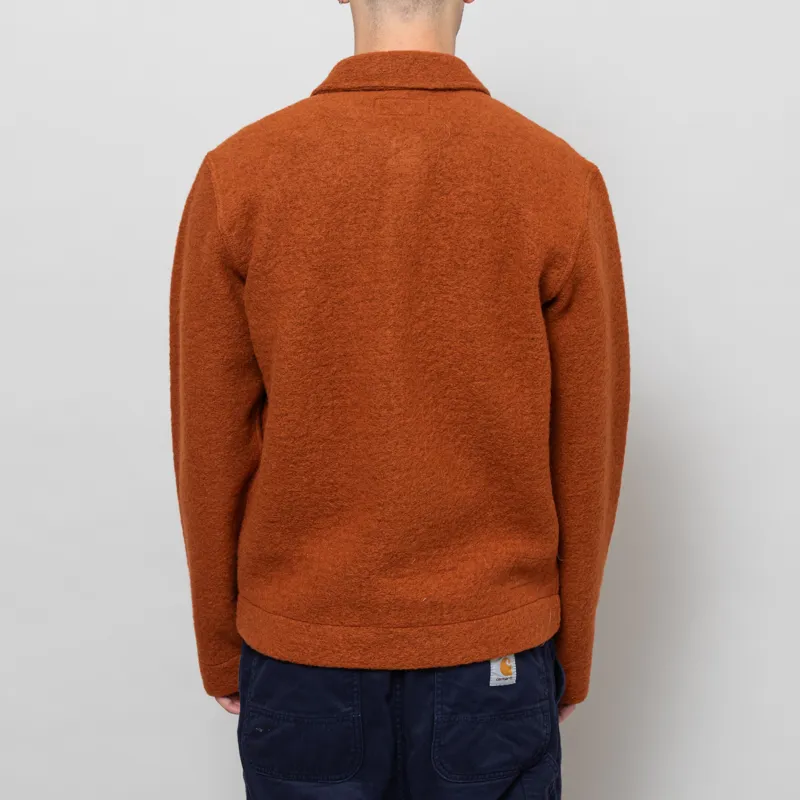 Universal Works Uniform Jacket Rust Wool Fleece-3