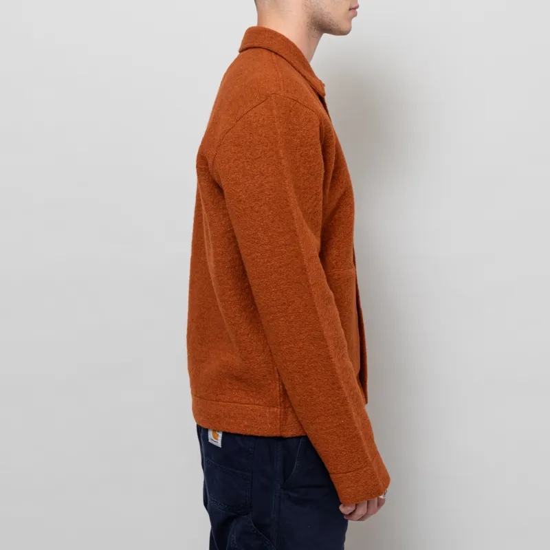 Universal Works Uniform Jacket Rust Wool Fleece-4