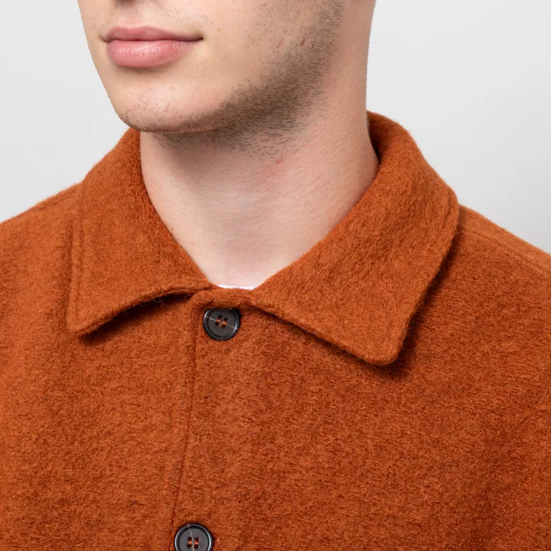 Universal Works Uniform Jacket Rust Wool Fleece-5