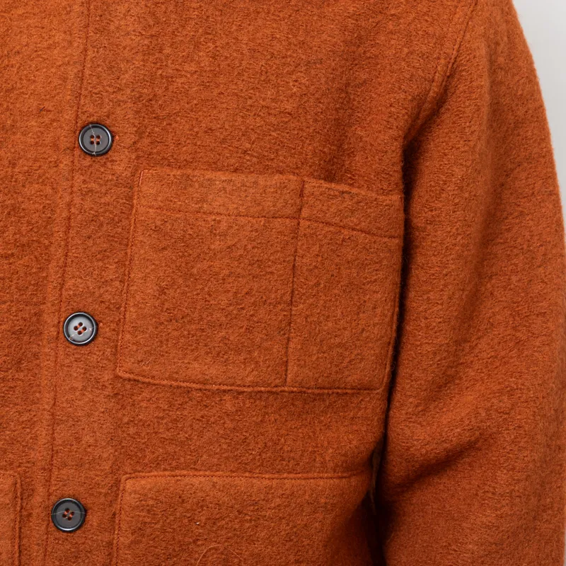 Universal Works Uniform Jacket Rust Wool Fleece-9