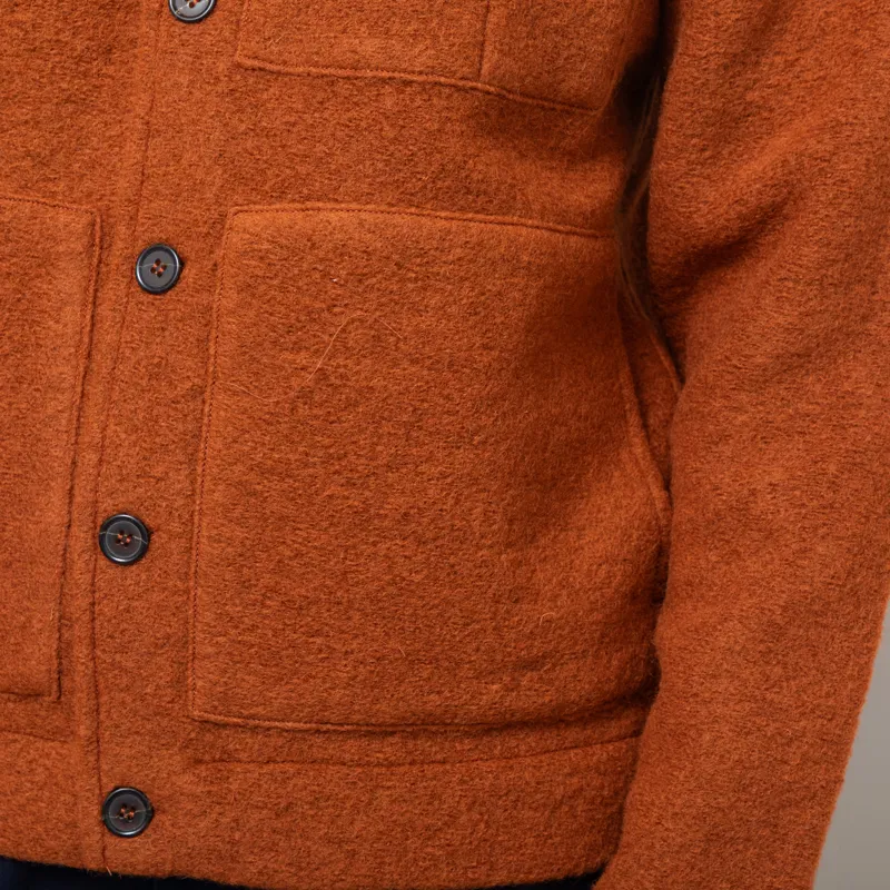 Universal Works Uniform Jacket Rust Wool Fleece-8
