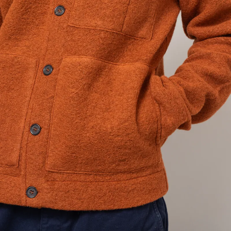 Universal Works Uniform Jacket Rust Wool Fleece-6
