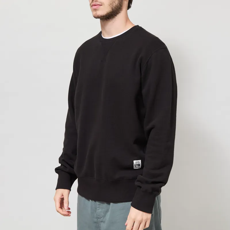 Universal Works Core Sweatshirt Black Brush Back Sweat-1