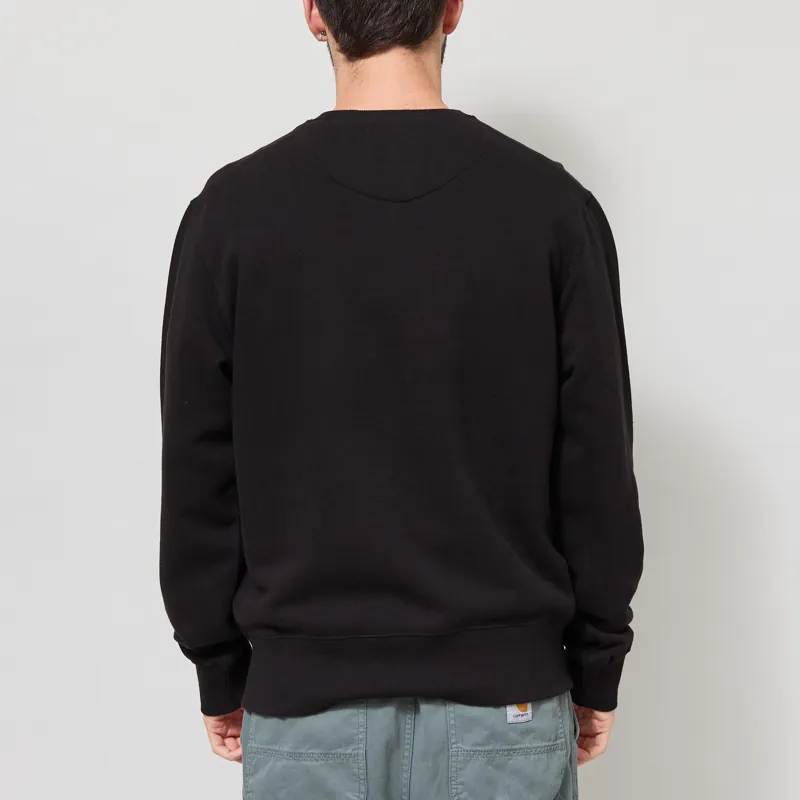 Universal Works Core Sweatshirt Black Brush Back Sweat-2