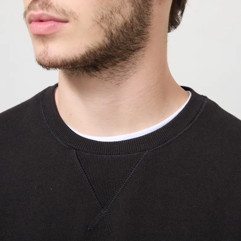 Universal Works Core Sweatshirt Black Brush Back Sweat-3