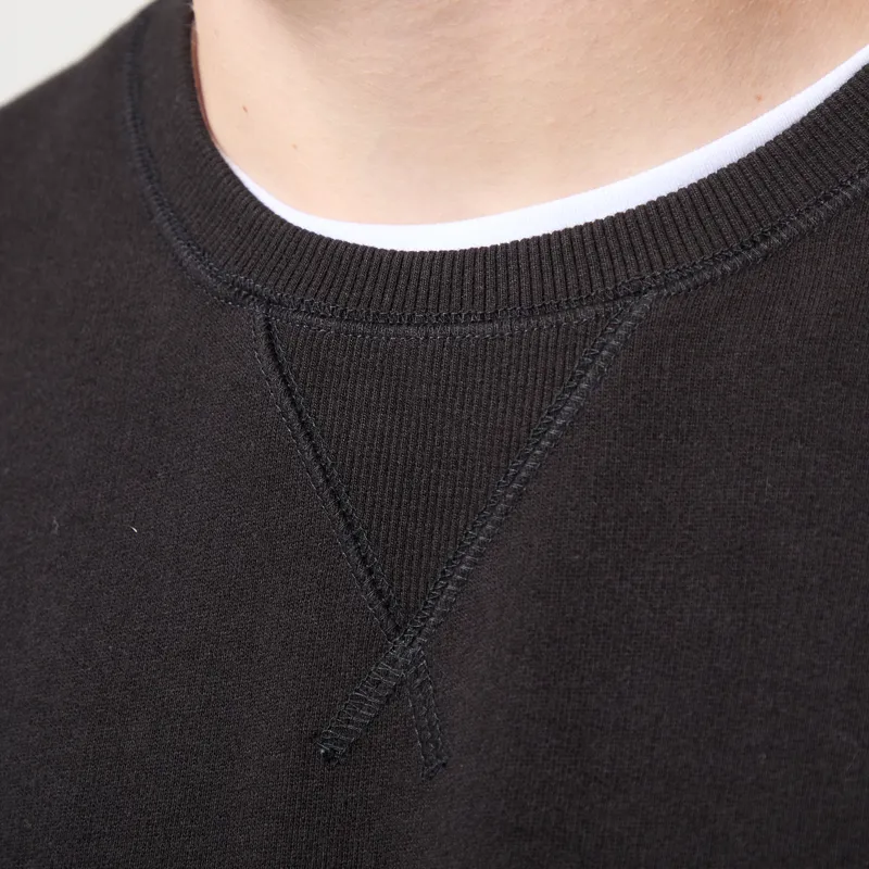 Universal Works Core Sweatshirt Black Brush Back Sweat-4