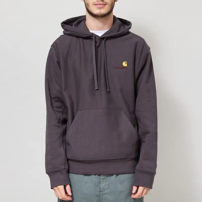 Carhartt WIP Hooded American Script Sweat Graphite