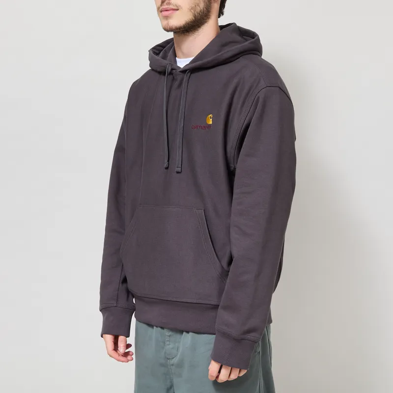 Carhartt WIP Hooded American Script Sweat Graphite-1