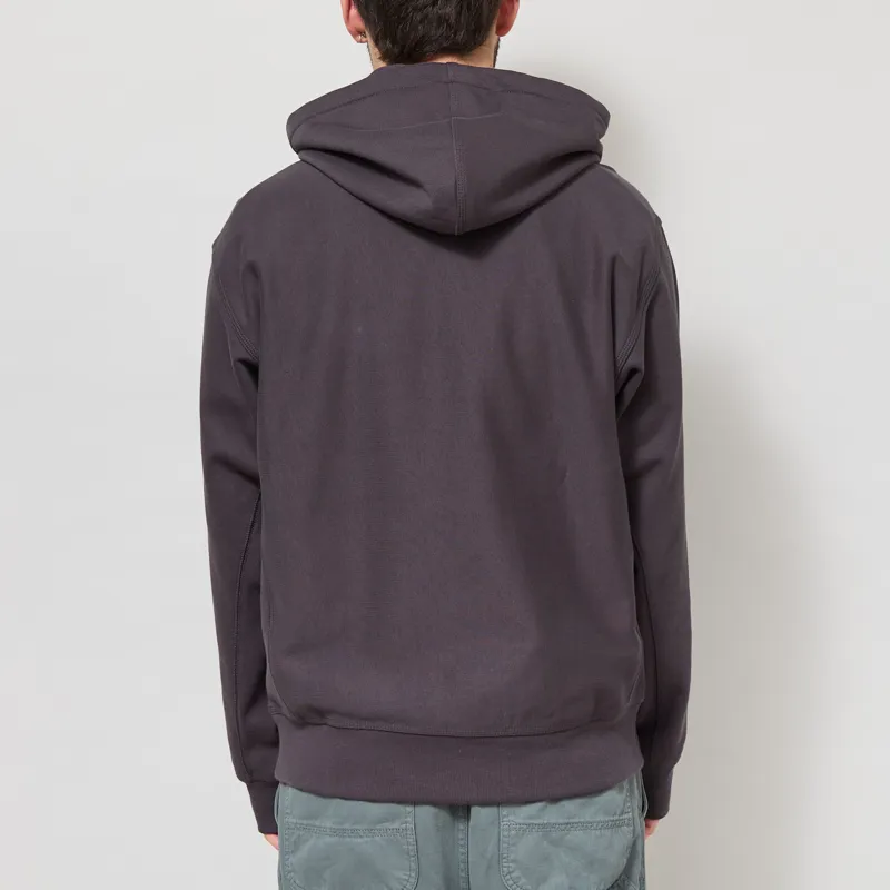 Carhartt WIP Hooded American Script Sweat Graphite-2