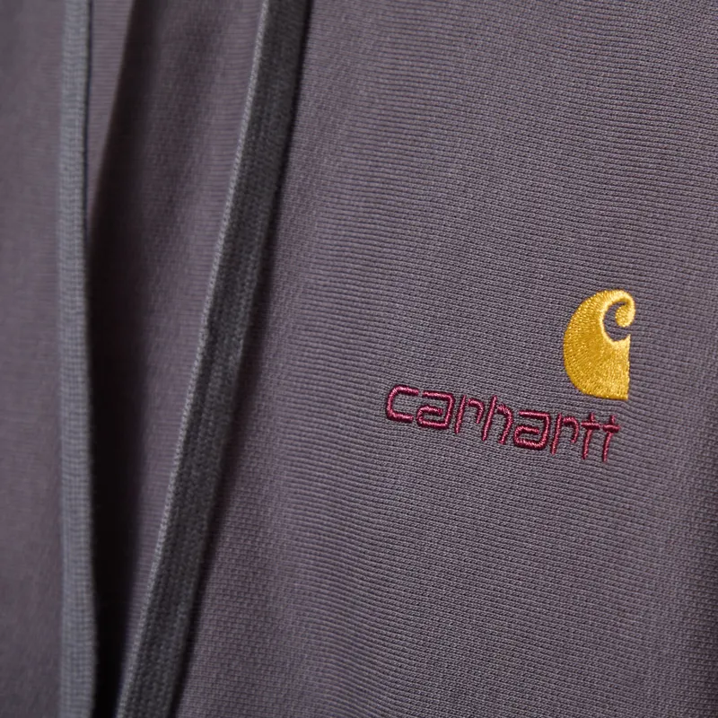 Carhartt WIP Hooded American Script Sweat Graphite-5