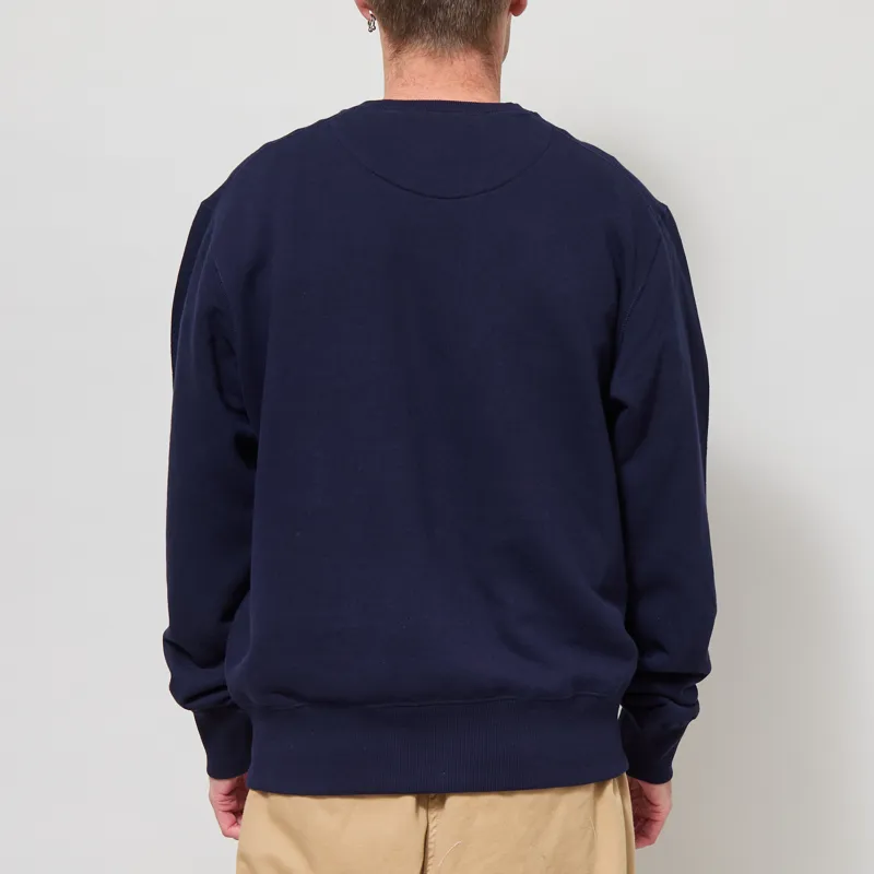 Universal Works Core Sweatshirt Navy Brush Back Sweat-2