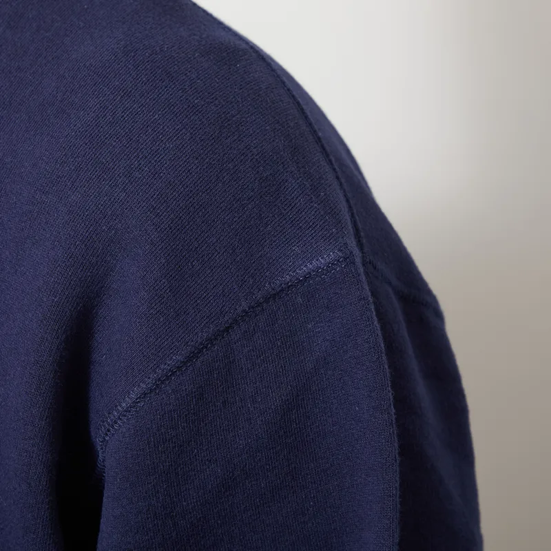 Universal Works Core Sweatshirt Navy Brush Back Sweat-4