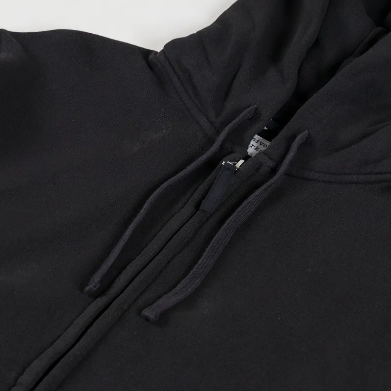 Universal Works Core Hoodie Black Brush Back Sweat-4
