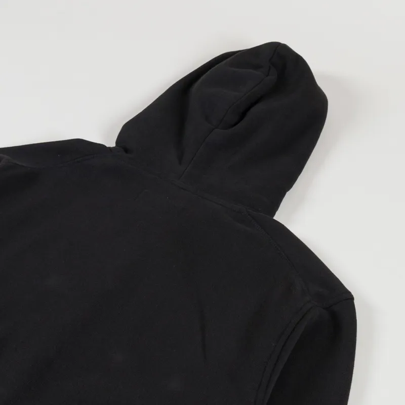 Universal Works Core Hoodie Black Brush Back Sweat-3