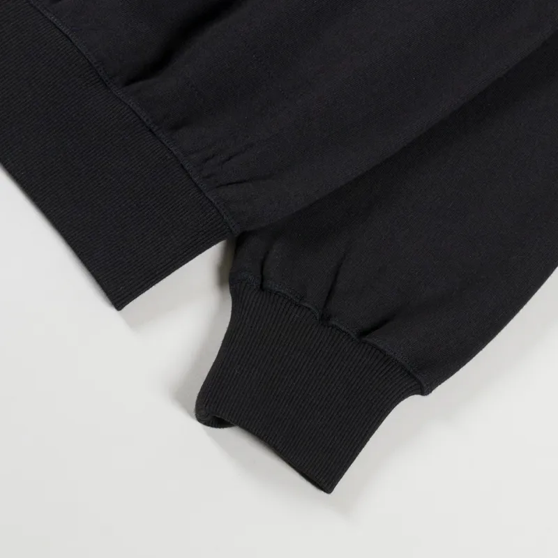Universal Works Core Hoodie Black Brush Back Sweat-7