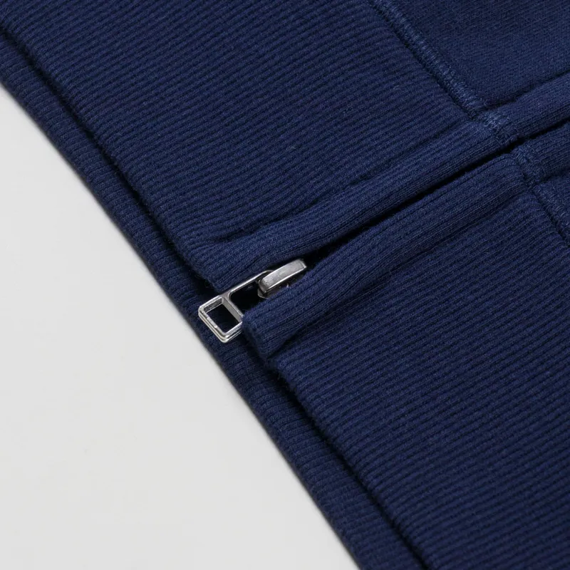 Universal Works Core Hoodie Navy Brush Back Sweat-7
