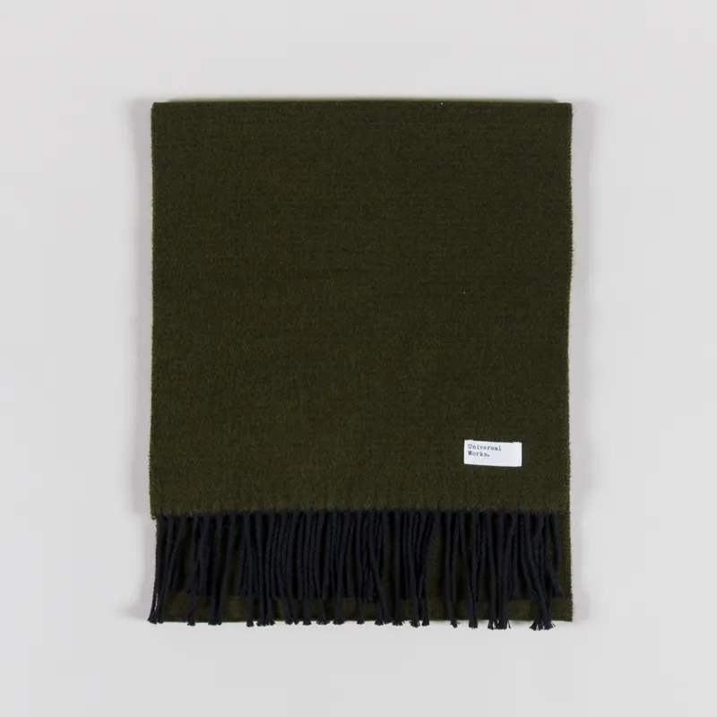 Universal Works Double Sided Scarf Green Black-1