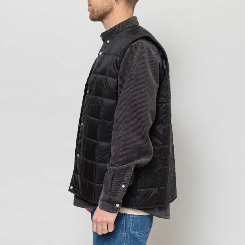 Taion V-Neck Button Down Vest Black-2