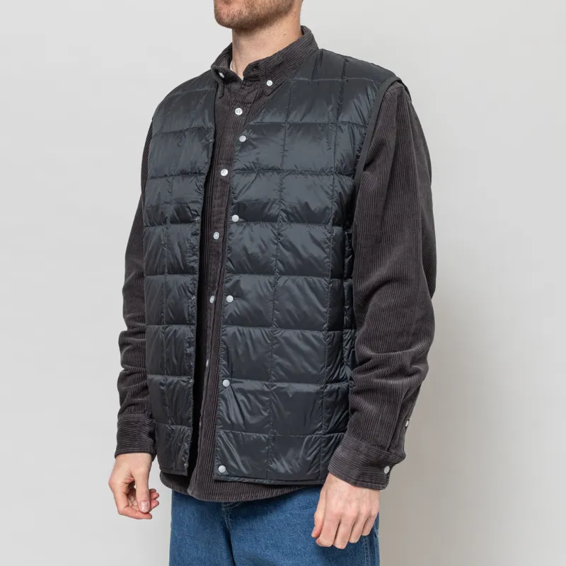 Taion V-Neck Button Down Vest Charcoal-2