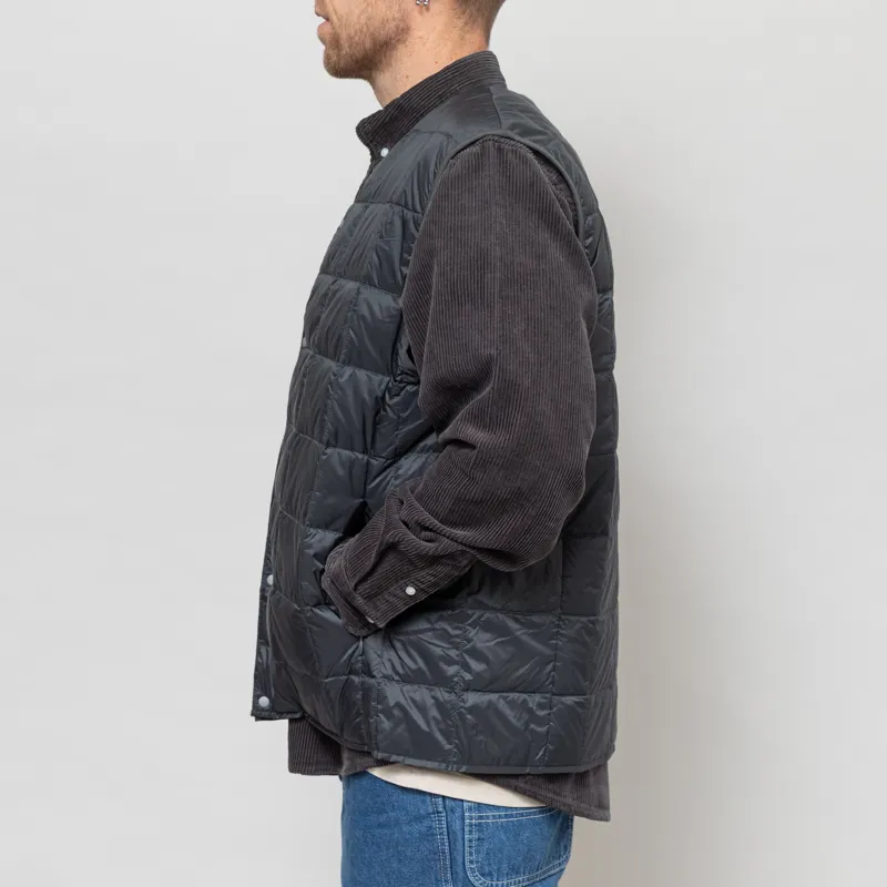 Taion V-Neck Button Down Vest Charcoal-3