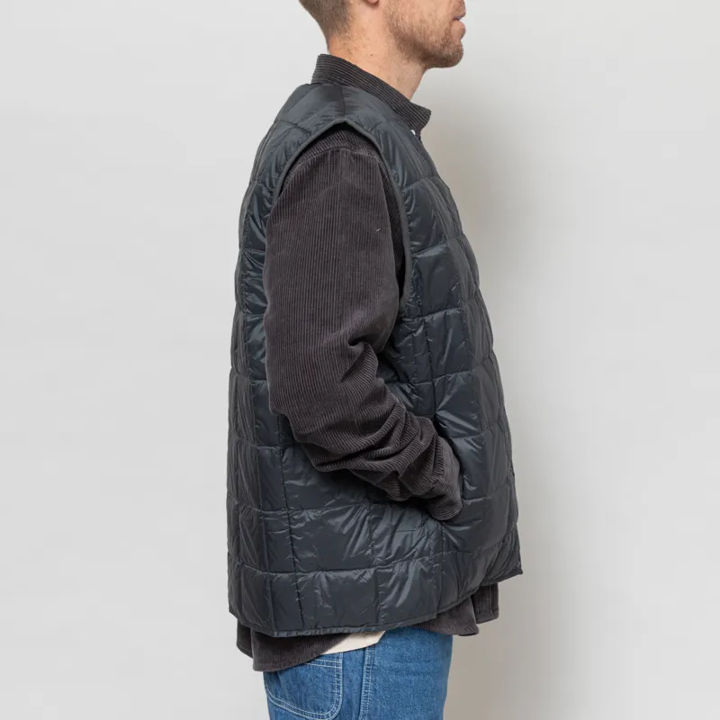 Taion V-Neck Button Down Vest Charcoal-5