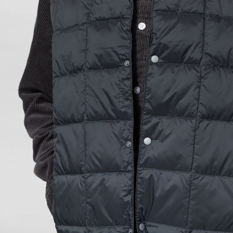 Taion V-Neck Button Down Vest Charcoal-7