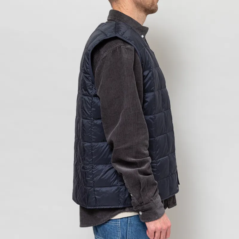 Taion V-Neck Button Down Vest Dark Navy-6