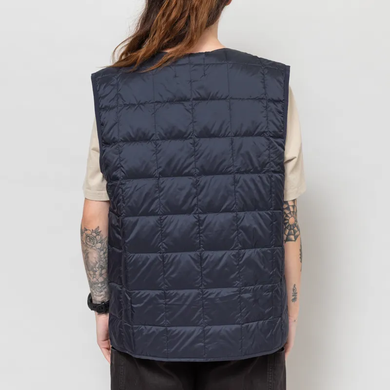 Taion V-Neck Button Down Vest Dark Navy-5