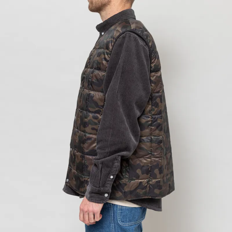 Taion V-Neck Button Down Vest Regular Camo-2