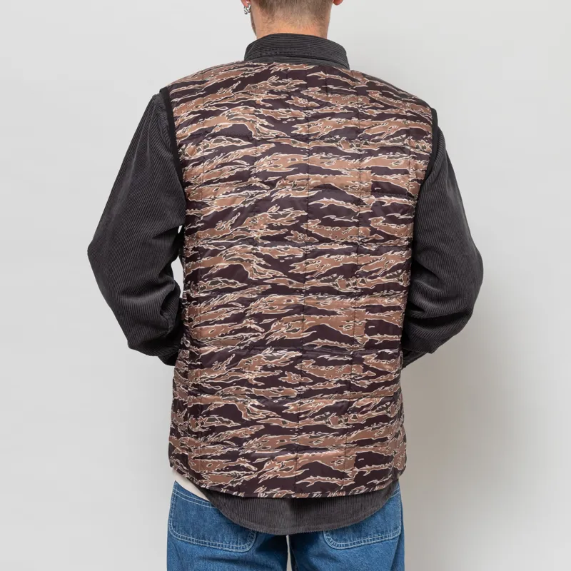 Taion V-Neck Button Down Vest Tiger Camo-4