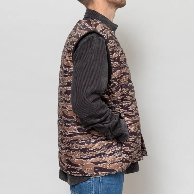 Taion V-Neck Button Down Vest Tiger Camo-5