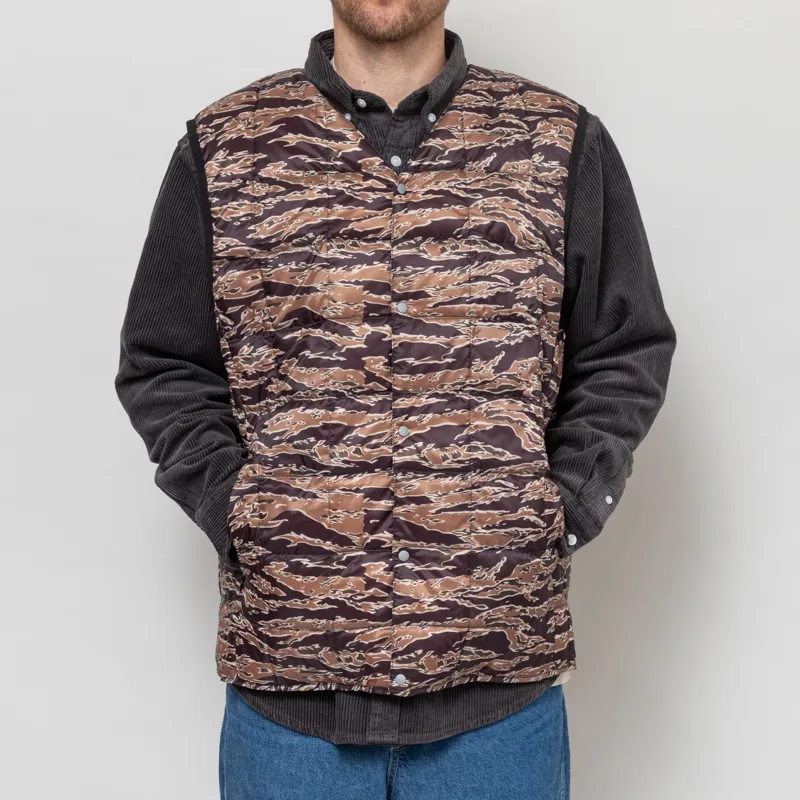 Taion V-Neck Button Down Vest Tiger Camo-1