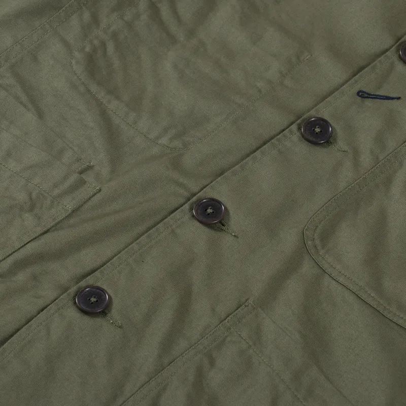 Universal Works Bakers Jacket Light Olive Twill-6