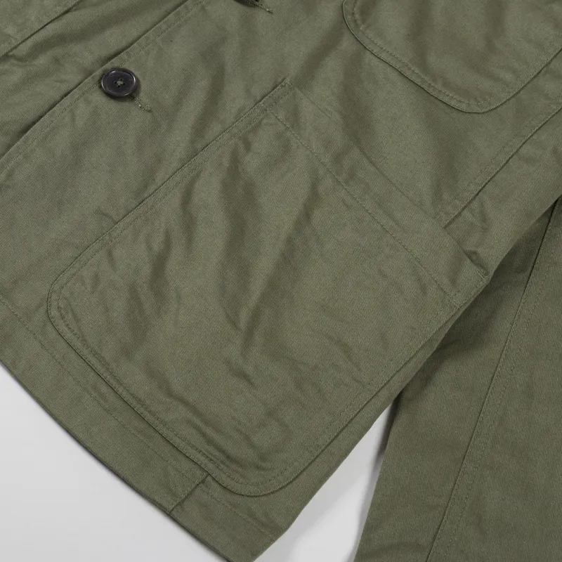 Universal Works Bakers Jacket Light Olive Twill-7