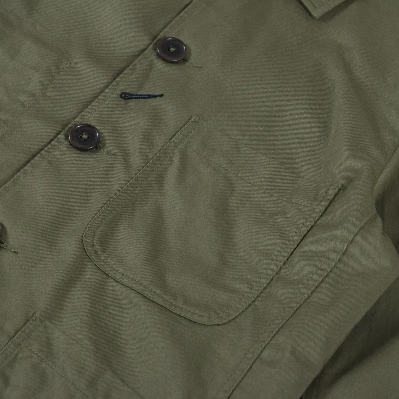 Universal Works Bakers Jacket Light Olive Twill-5